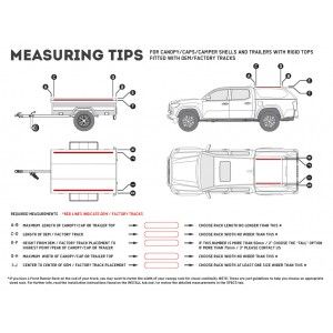 Kit de galerie Slimline II pour une remorque ou un hard top de Pick-Up avec rails d’origine/ 1165 mm(l) × 1964 mm (L) -