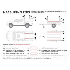 Kit de galerie Slimline II pour une remorque ou un hard top de Pick-Up avec rails d’origine/ 1255 mm (l) X 1156 mm (L) - d