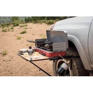 Table sur pneu pliable, ultra-compacte pour camping et bivouac