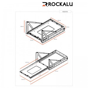 Ford Ranger Raptor 2022-Plateau ROCKALU coulissant/basculant - Réfrigérateur (Drop-Slide) (750x430mm)