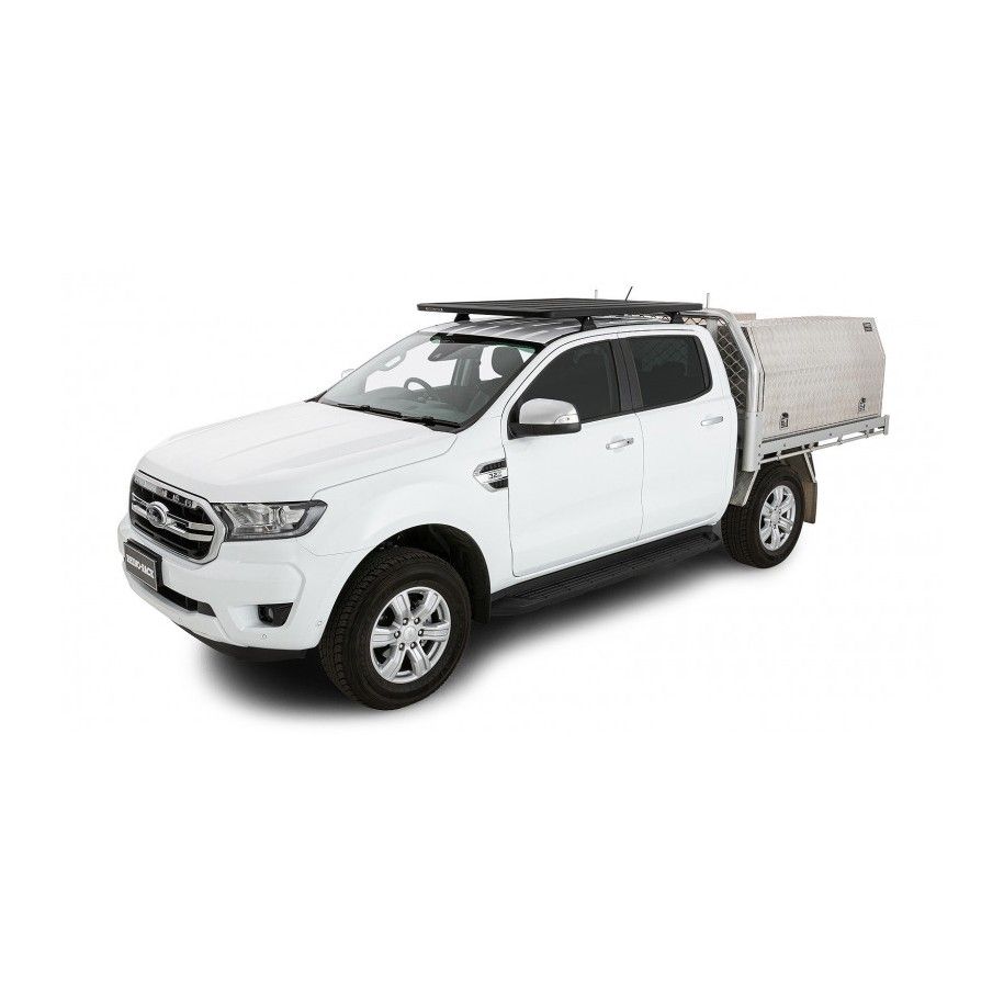 Ford Ranger Raptor 2018 2022-Kit galerie de toit plateforme Pioneer 1528 x 1236mm Rhino-rack (sur ancrage d'origine) RCH4+52100