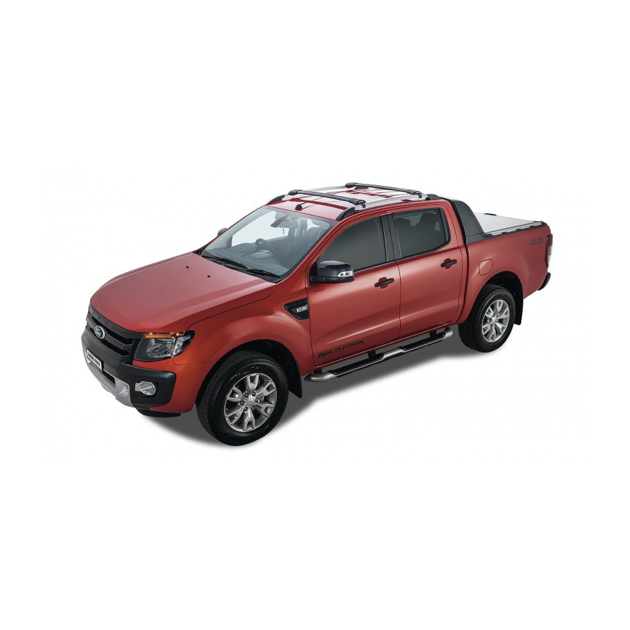 Ford Ranger PX III 2019 2022-Kit x2 barres de toit 905mm Stealthbar Rhino-rack (sur barres d'origine) RSK01+RSB04