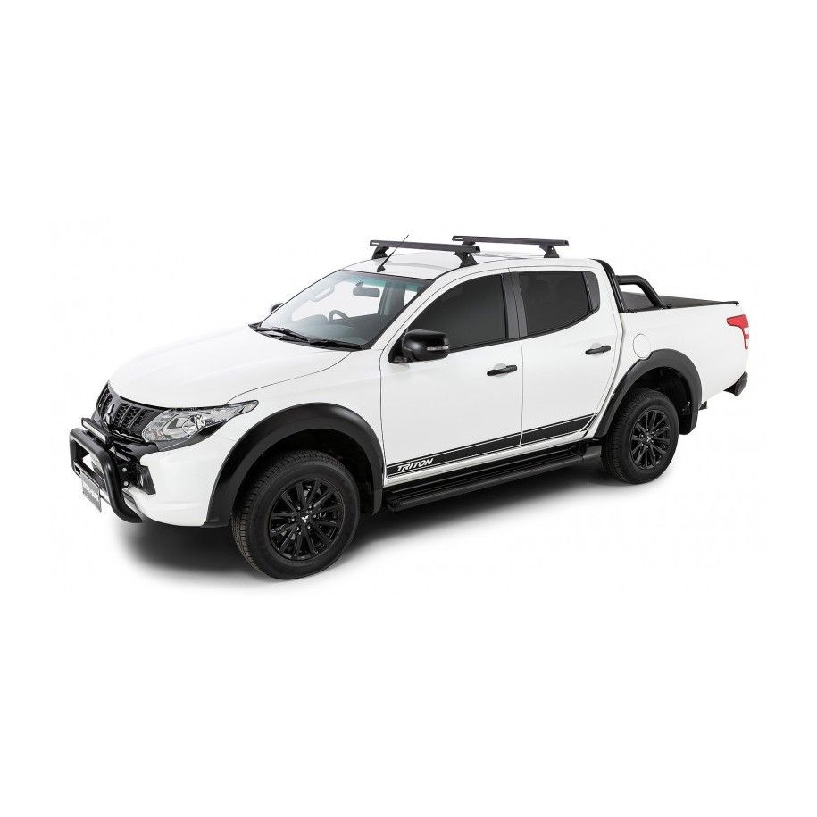 Mitsubishi L200 2018-Kit x2 barres de toit 1250mm Heavy Duty Rhino-rack (sur fixations d'origine)