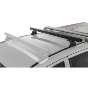 Mitsubishi L200 2018-Heavy Duty RLT600 Rainure Monté Noir 1 barre de toit (Arrière)