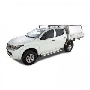 Mitsubishi L200 2016 2018-Kit x2 barres de toit 1500mm Heavy Duty Rhino-rack (sur ancrage d'origine) - Mitsubishi Triton 2015+