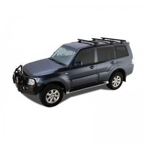 Mitsubishi Pajero 3 2000 2007-Heavy Duty RLTP Avec Rails Noir 3 barres de toit