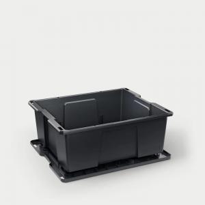 D-co Bin 32 - D-co bin with snap on lid - one (1) set of three (3) - all black