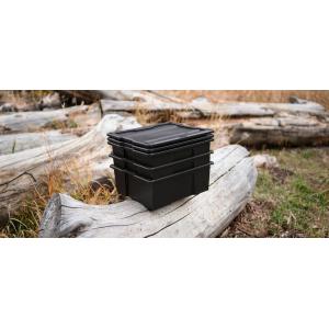 D-co Bin 32 - D-co bin with snap on lid - one (1) set of three (3) - all black