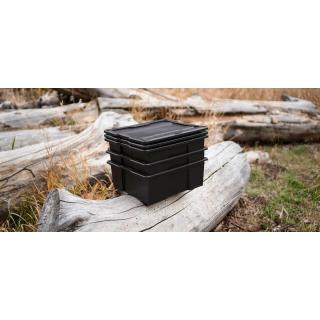 D-co Bin 32 - D-co bin with snap on lid - one (1) set of three (3) - all black