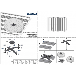 Support porte roue de secours pour galerie de toit rival 2MD.0015.1