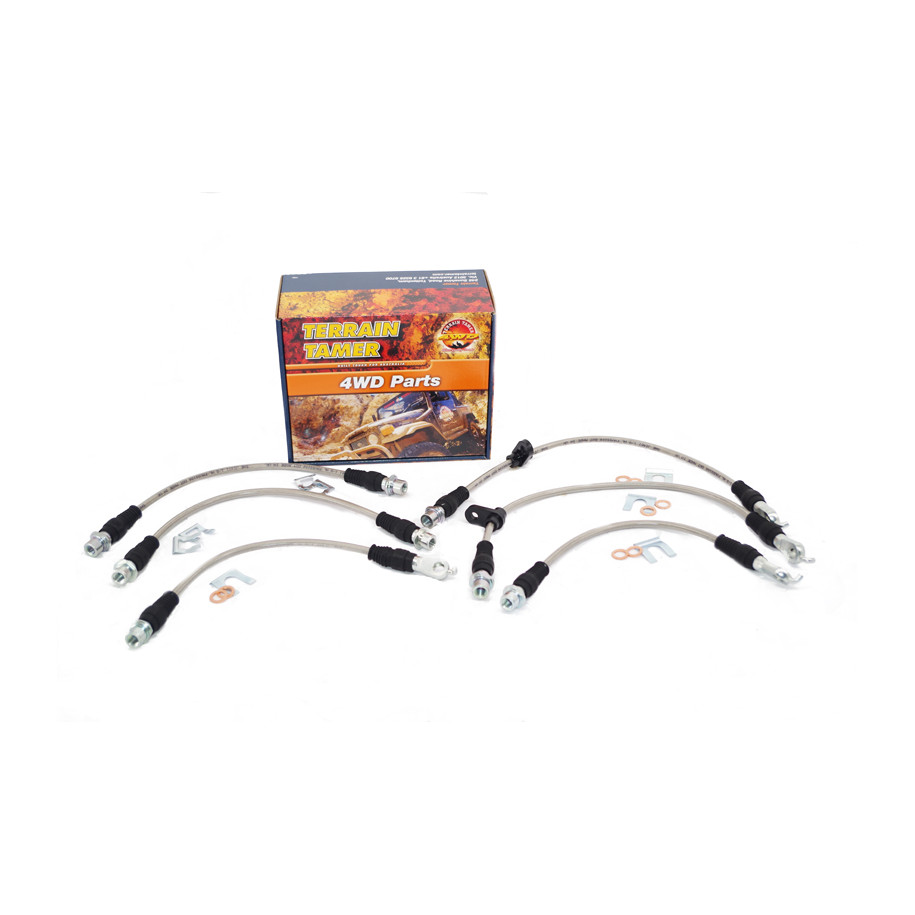 KIT DE FLEXIBLES DE FREIN TRESSES POUR SUSPENSION RÃ‰HAUSSÃ‰E