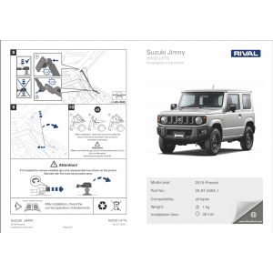 Vérins de capot RIVAL Suzuki Jimny 2018+ 2A.ST.5504.1