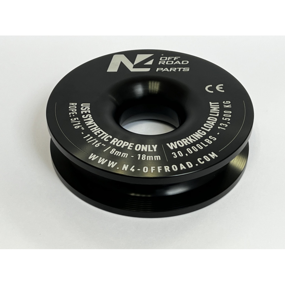 Anneau de treuillage 13.5T en aluminium anodisé noir N4-Offroad