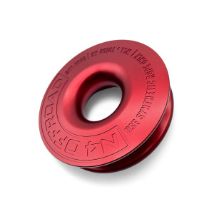 Anneau de treuillage alu 13.5T Ø148mm rouge N4-Offroad avec etui