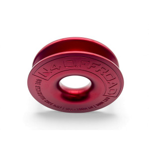 Anneau de treuillage alu 13.5T Ø148mm rouge N4-Offroad avec etui