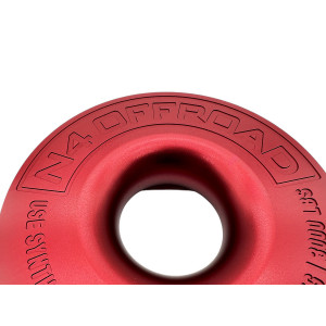 Anneau de treuillage alu 13.5T Ø148mm rouge N4-Offroad avec etui