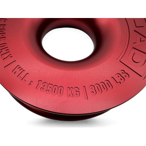 Anneau de treuillage alu 13.5T Ø148mm rouge N4-Offroad avec etui