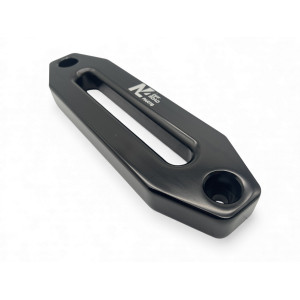 Ecubier aluminium noir pour corde de treuil synthétique N4-Offroad