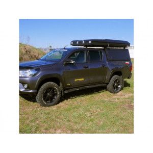 Hardtop Adventure noir strié Toyota Hilux 2016+ double cabine Alu-Cab