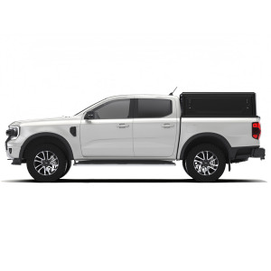 Hardtop Contour noir lisse sans fenêtre latérale Ford Ranger 2023+ double cabine Alu-Cab