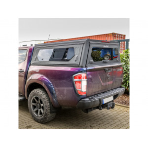 Hardtop Contour noir/ lisse avec fenêtre latérale pour Nissan Navara NP300 EU 2015+ double cabine Alu-Cab