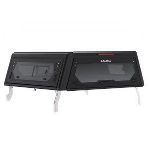 Hardtop Contour noir/ lisse avec fenêtre latérale pour Toyota Hilux Revo 2016+ double cabine Alu-Cab