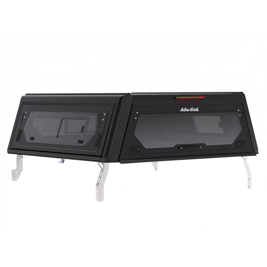 Hardtop Contour noir/ lisse avec fenêtre latérale pour Toyota Hilux Revo 2016+ double cabine Alu-Cab