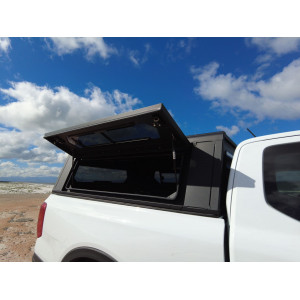 Hardtop Contour noir lisse avec fenêtre Toyota Tacoma Gen 3 benne longue Alu-Cab