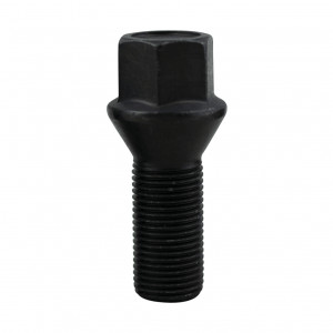 Kit visserie 14x1.50 Noir et Cache Moyeu (Pour 1 jante)